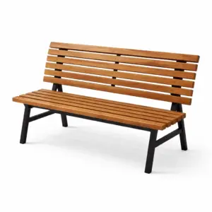 Panchina in Legno e Metallo Nero 150x60x90 cm