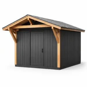 Capanno in Metallo e Legno Antracite 300x250x250 cm