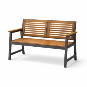 Panchina in Legno di Acacia e Metallo 120x60x85 cm