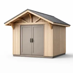 Capanno in Legno e Metallo Naturale e Grigio