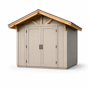 Capanno in Legno Composito Grigio chiaro con Doppia Porta 200x150x220 cm