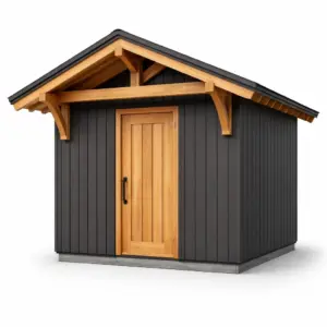 Capanno in Legno e Metallo Grigio e Naturale 300x250x280 cm