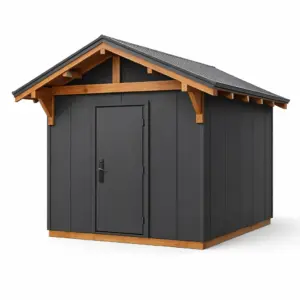 Capanno in Acciaio e Legno Grigio Scuro 320x320x330 cm