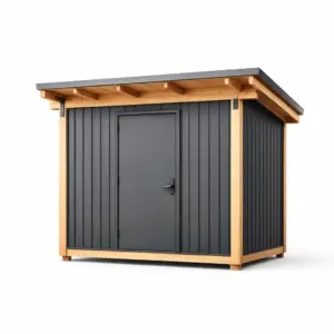 Capanno in Metallo e Legno Grigio Antracite 220x200x210 cm